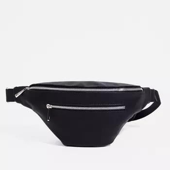 Поясная сумка на молнии, цвет черный