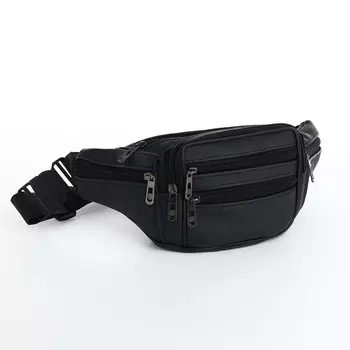 Поясная сумка на молнии, цвет черный