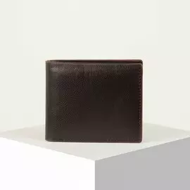 Портмоне без застёжки, для купюр, для карт, для монет, цвет коричневый