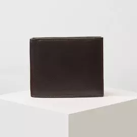 Портмоне без застёжки, для купюр, для карт, для монет, цвет коричневый