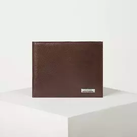 Портмоне без застёжки, для купюр, для карт, для монет, цвет коричневый