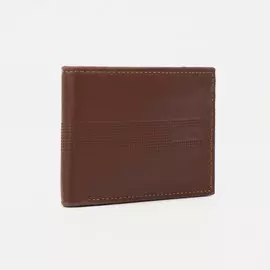 Портмоне мужское без застежки, для купюр, для карт, цвет коричневый