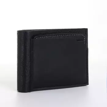 Портмоне мужское без застежки, цвет черный