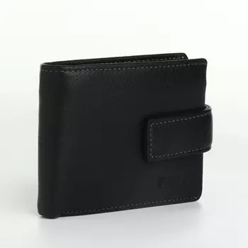 Портмоне мужское на кнопке, цвет черный