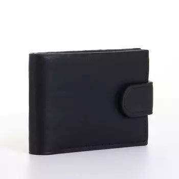 Портмоне мужское на кнопке, цвет черный