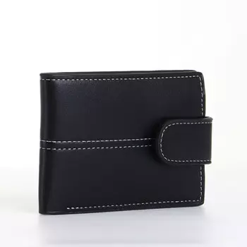 Портмоне мужское на кнопке, цвет черный