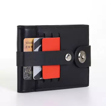 Портмоне мужское на магните, цвет черный