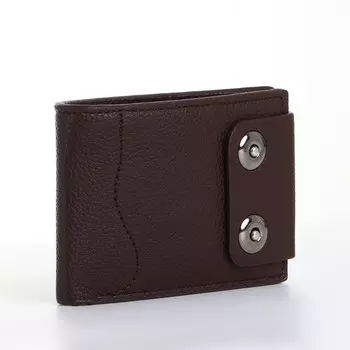 Портмоне мужское на магните, цвет коричневый