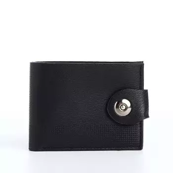 Портмоне мужское на магните, отдел для карт, монет, цвет черный
