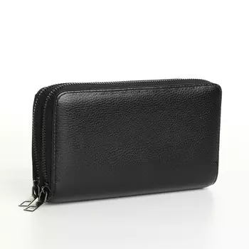 Портмоне-клатч мужской на молнии, цвет черный