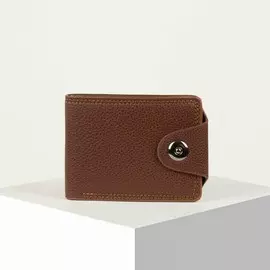 Портмоне на клапане, цвет коричневый