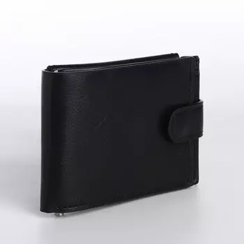Портмоне на кнопке, цвет черный