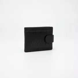 Портмоне на кнопке, для купюр, для карт, для монет, цвет чёрный