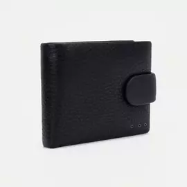 Портмоне на кнопке, для купюр, для карт, для монет, цвет чёрный