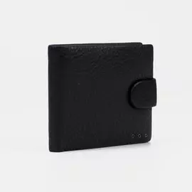 Портмоне на кнопке, для купюр, для карт, для монет, цвет чёрный
