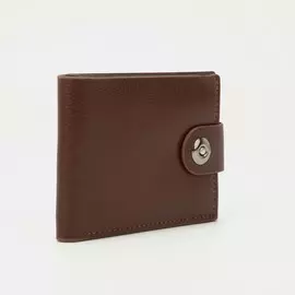 Портмоне на кнопке, для купюр, для карт, для монет, цвет коричневый