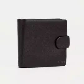 Портмоне на кнопке, для купюр, для карт, для монет, цвет чёрный