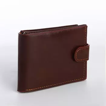 Портмоне на кнопке, цвет коричневый