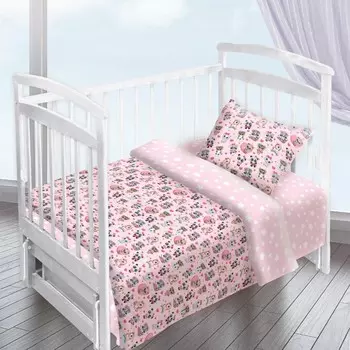 Постельное белье набор в детскую кроватку из перкали люкс