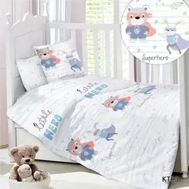 Постельное белье набор в детскую кроватку из сатина