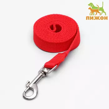 Поводок 120 х 2 см, полиэстер, красный