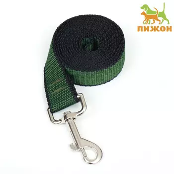 Поводок 1.2 м 2.5 см, зелено-черный