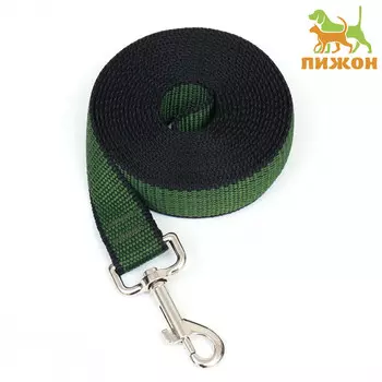 Поводок 3 м х 2,5 см, зелено-черный