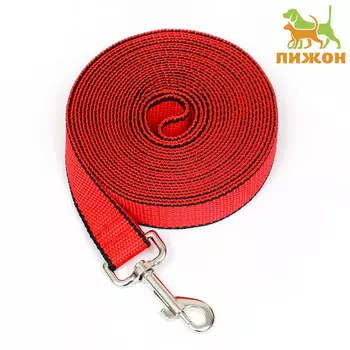 Поводок 5 м х 2,5 см, красно-черный