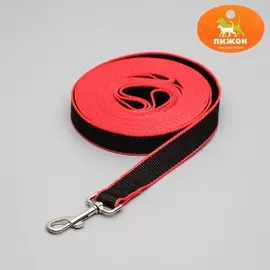 Поводок 7 м 2.5 см, черный с красным