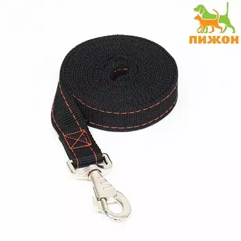 Поводок двухслойный с усиленным карабином, 2 м 2.5 см, черный