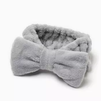 Повязка на голову этель цв. бежево-серый, 100% п/э