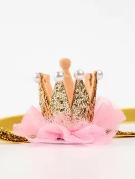 Повязка на голову с короной, золотая
