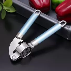 Пресс для чеснока доляна lagoona, 19 см, нержавеющая сталь, цвет голубой металлик