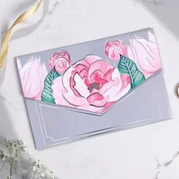 Приглашение в цветном конверте на свадьбу