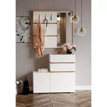 Прихожая акрон, 1000х370х2078, белый/дуб вотан