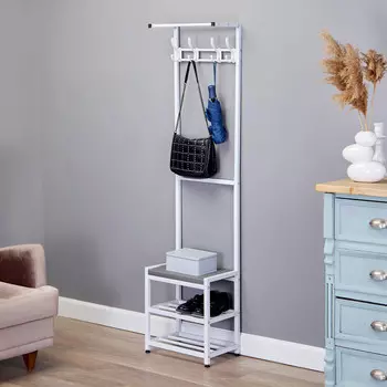 Прихожая базовая 400 x 255 x 1600, металл, белая