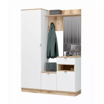 Прихожая юкки, 1400х415х2000, белый/дуб делано