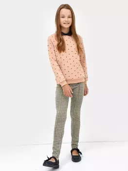 Прилегающие легинсы в черно-коричневую клетку для девочек