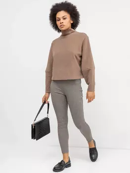 Прилегающие легинсы в мелкую бежевую клетку