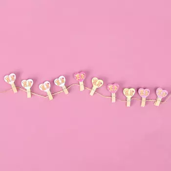 Прищепки декоративные с веревкой для подвеса