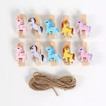 Прищепки декоративные с веревкой для подвеса