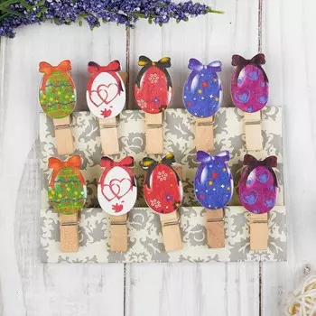 Прищепки декоративные с веревкой для подвеса