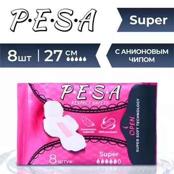 Прокладки гигиенические pesa super, 8 шт.