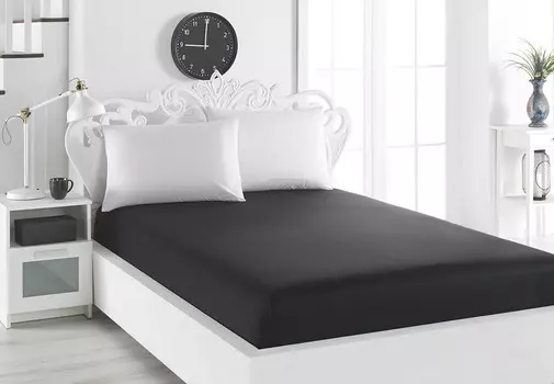 Простынь сатин на резинке 160x200+30 см