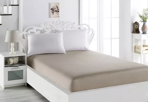 Простынь сатин на резинке 160x200+30 см