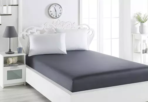 Простынь сатин на резинке 160x200+30 см