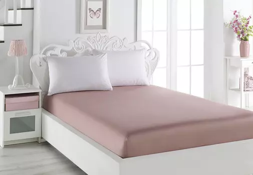 Простынь сатин на резинке 160x200+30 см