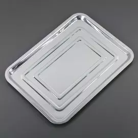 Противень, 39.529.5 см, нержавеющая сталь, хромированный