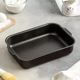 Противень доляна promo, 1925 см, h=5.5 см, антипригарное покрытие, бордовый