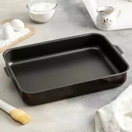 Противень доляна promo, 2735 см, h=6 см, антипригарное покрытие, бордовый